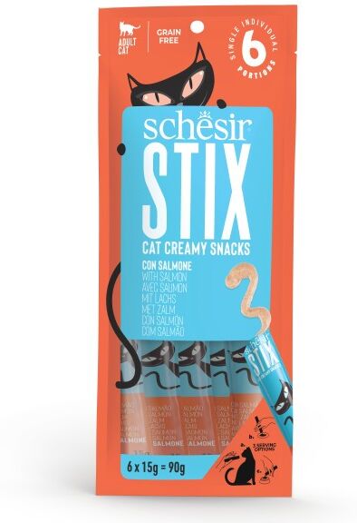 Schesir Cat Stix Salmón 12 uds x 6 uds