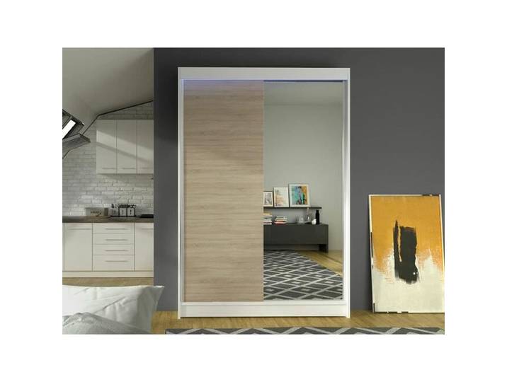 Armoire - Atlanta - Atlanta 147 - Blanc - Glissement - Miroir