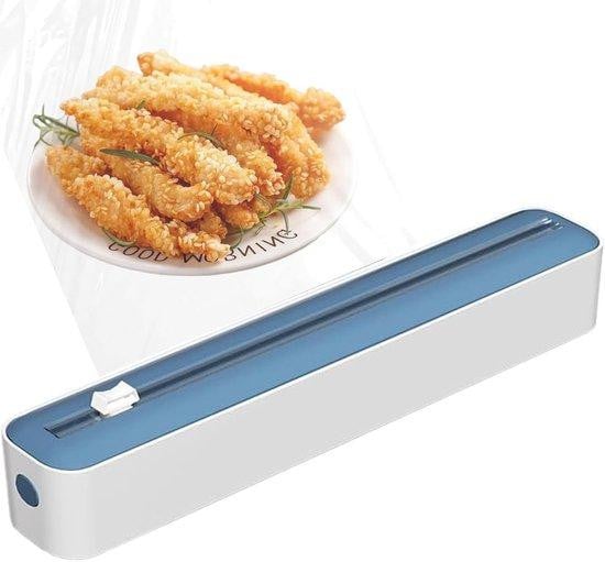Blauwe multifunctionele foliesnijder van plastic voor bakpapier, beschermfolie en voedselverpakkingen