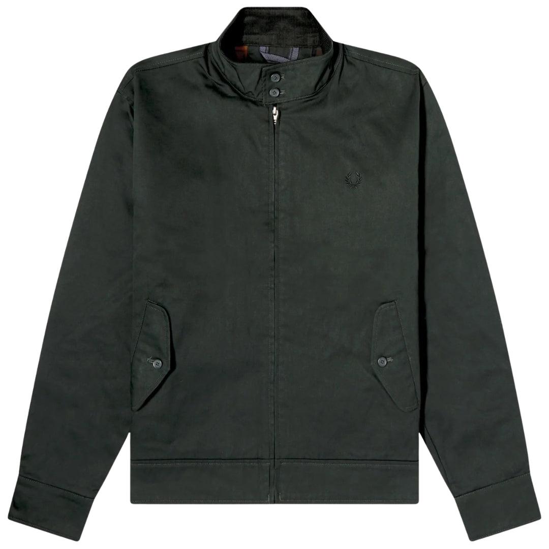 Fred Perry Gewachste Harrington-jacke In Nachtgrün