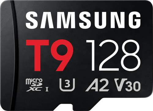 Samsung T9 microSDXC-Karte Retail 128GB UHS-I U3, A2 Application Performance Class, Class 10, v30 Video Speed Class inkl