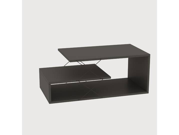 Table basse en bois Cayenne - 100 x 50 x 40 cm - Gris anthracite