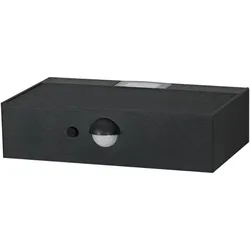 OSRAM ENDURA Style Solar Bricklume Sensor LED-Außenwandleuchte 3 W, 300 lm, 3000 K, Bewegungsmelder, Tageslichtsensor, IP65, Dunkelgrau