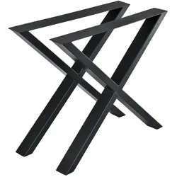 Helloshop26 - Set aus 2 Metall-Esstischbeinen X-förmig 79 cm schwarz