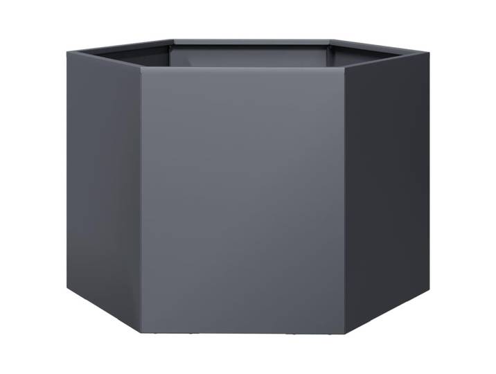 vidaXL Pflanzkübel Anthrazit Sechseckig 69/60/45 Stahl, Metall, 69x45x60 cm, Gartenzubehör, Hochbeete