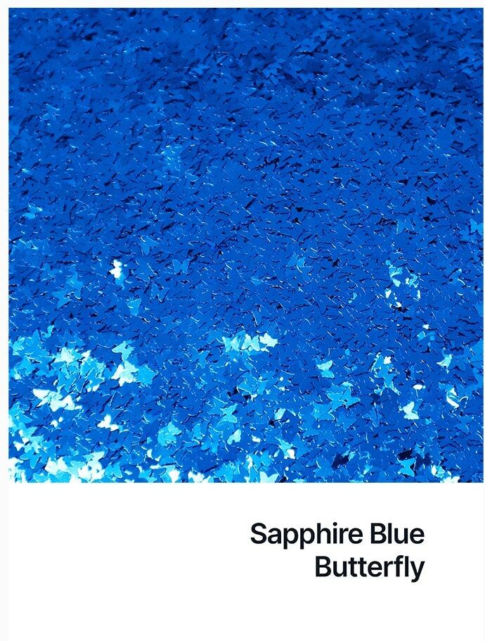 Hemway Shaped Ultra Sparkle Glitter   Butterfly   Cosmetic, Festival, Crafts - Sapphire Blue - Shaped 50g