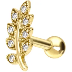 14/18 Karat Gold Ohrpiercing MOISSANIT-BLÄTTER