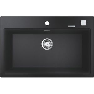 GROHE Spülbecken K700 Kompositspüle, Einzelbecken, schwarz, Auflagespüle aus Granit, 78 x 51 cm