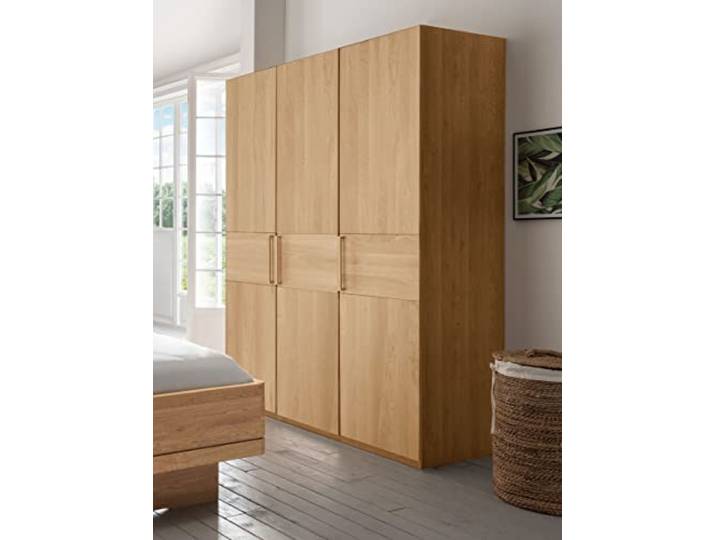 WIEMANN Kiruna Kleiderschrank, Schlafzimmerschrank, Drehtürenschrank, Breite 150 cm, 3-türig, Eiche, Querriegel, B/H/T 150x197x58 cm