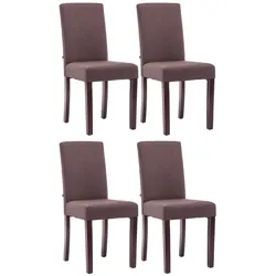 CLP 4er Set Esszimmerstuhl Ina Stoff cappuccino - Farbe: braun, Gestellfarbe: cappuccino