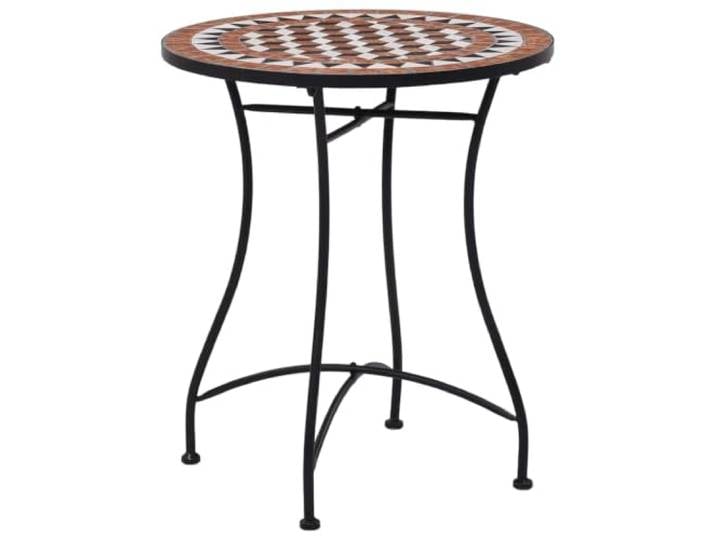 Makastle Bistrotisch Mosaik Keramik Braun Rund 60x72 cm