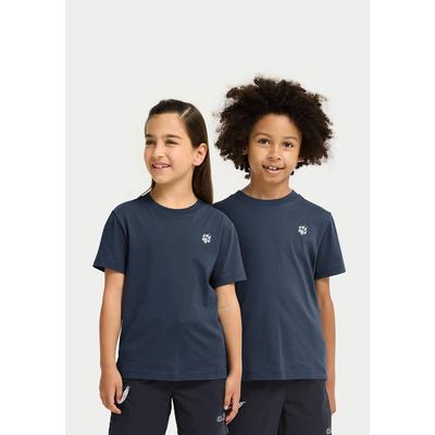 T-Shirt JACK WOLFSKIN "PAW T K", Jungen, Gr. 152, blau (paw, midnightsky), Obermaterial: 100% BAUMWOLLE, Shirts T-Shirt