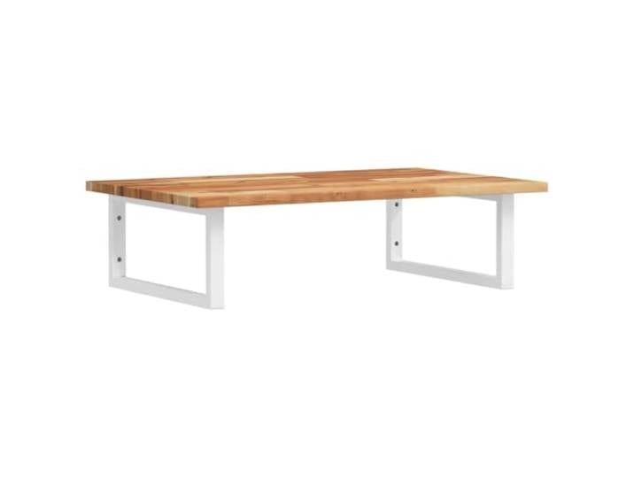 WEMYUFURN Waschbeckenregal Wandmontage Stahl und Akazienholz Schweberegal, rechteckige Halterungen, Handtuchaufhängung, vorgebohrte Löcher, Stauraum für Cremes