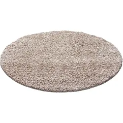 Teppich Hochflor RHEIN in Beige, einfarbig, Ø 200 cm