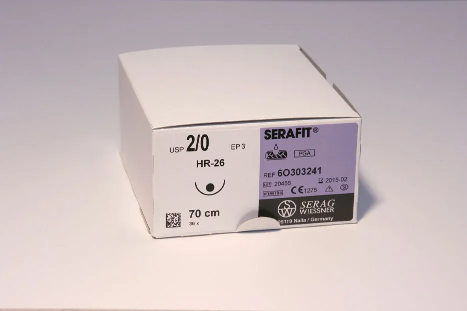 SERAG-WIESSNER GmbH & Co. KG Nahtmaterial Serafit violett 5-0, mit Nadel HR-17, 70 cm Fadenlänge, resorbierbar (24 Stück) 6O103276