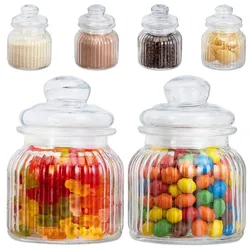 Relaxdays Vorratsgläser 6er Set 700 ml Transparent