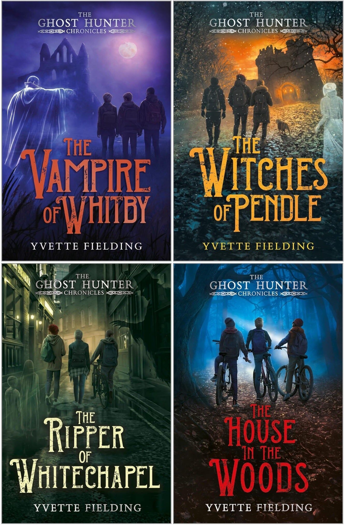 Andersen Press The Ghost Hunter Chronicles 4 Book Set By Yvette Fielding (The House In The Woods, The Ripper Of Whitechapel, The Witches Of Pendle, The Vampire Of Wh