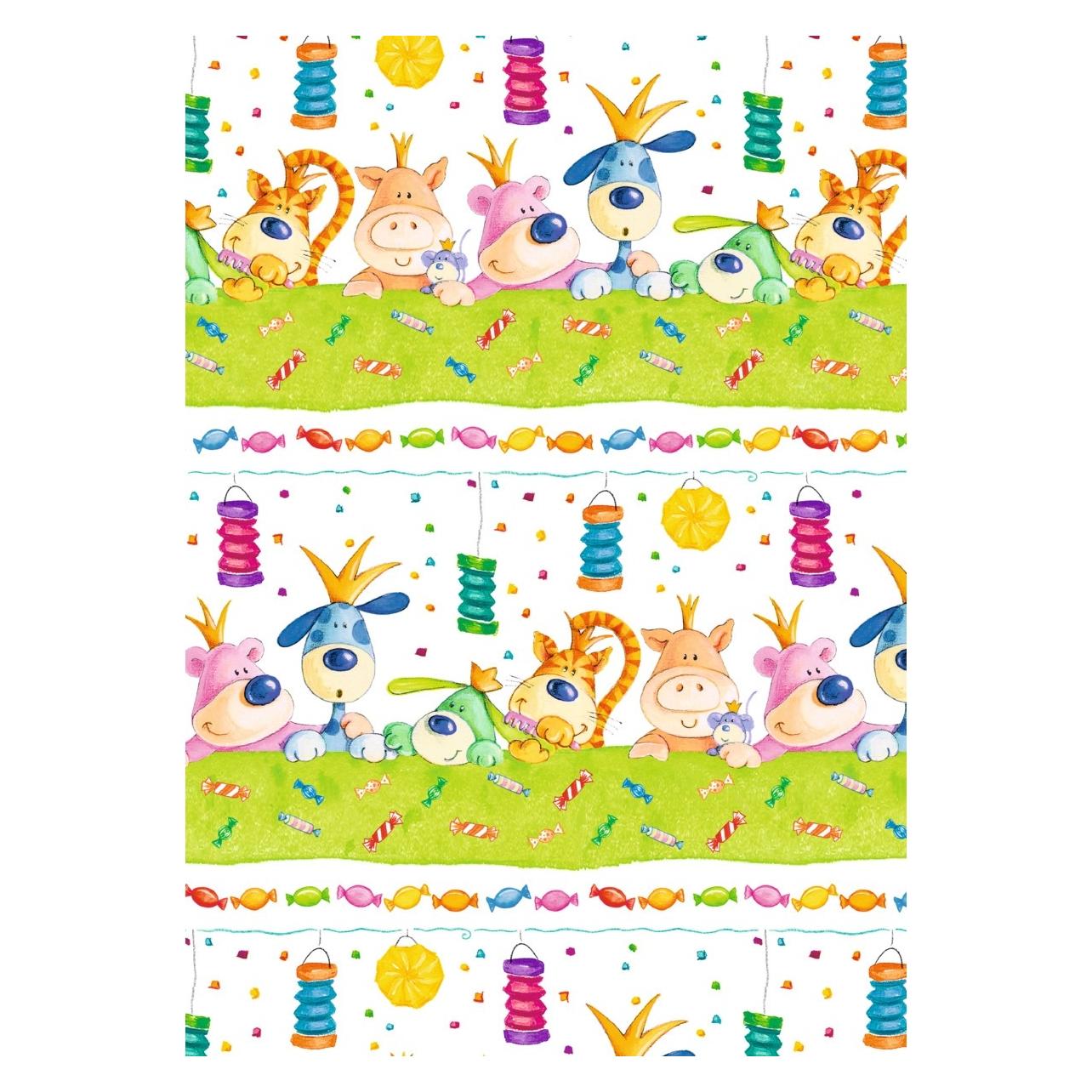 Idena Geschenkpapier Partytiere 70cmx2m (1x) (69243000)