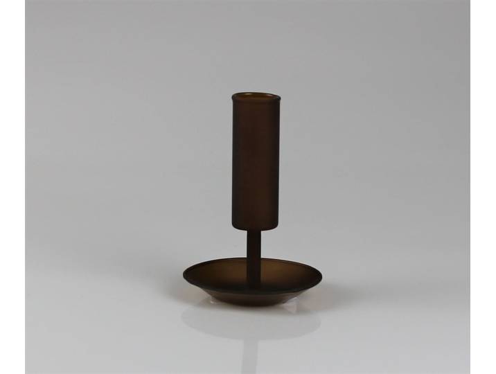 Kerzenhalter AM DESIGN aus Glas , braun, B:8cm H:11cm, Glas, Kerzenhalter, Kerzenhalter, 3er Set, BxH: 8x11 cm