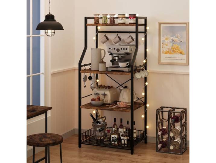 étagère murale 60x40x130 cm pour salon cuisine marron
