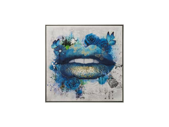 Handgemaltes, gerahmtes Bild „Blue Kiss“ 82.5 x 82.5 cm Multicolor Crea Collection