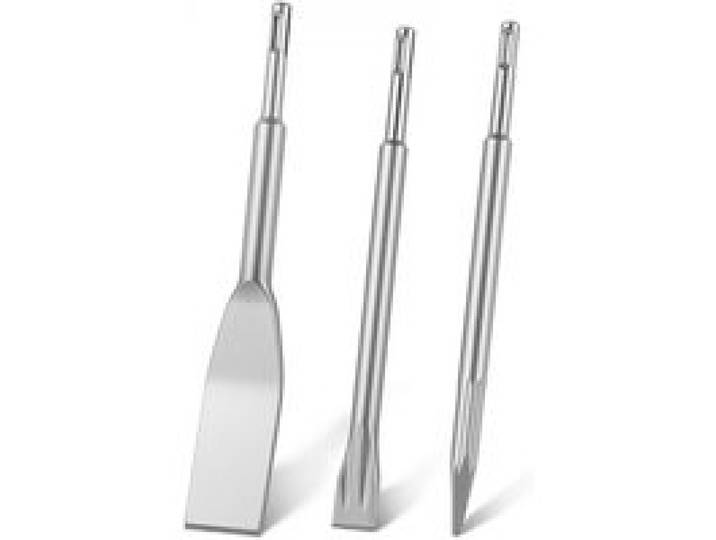 VEVOR Jeu de Burins SDS Plus, 3 Pièces, Accessoires pour Marteau Perforateur, Burins de Bêche Coudé, Plat, Pointu en Acier Allié 40Cr Trempé, pour Démolition, Carrelage, Béton, Pierre, Brique