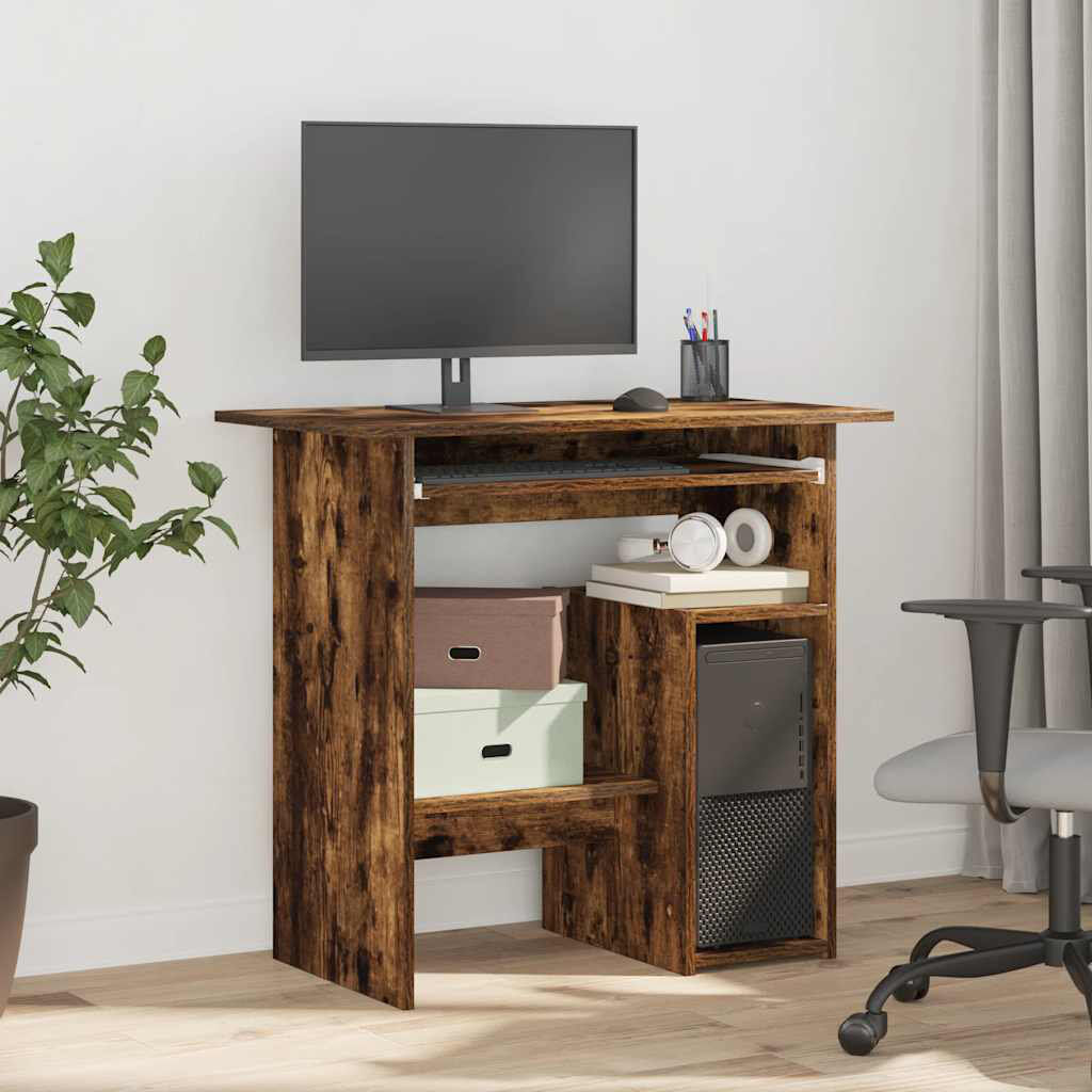 17 Stories Desk Engineered Wood Smoked Oak