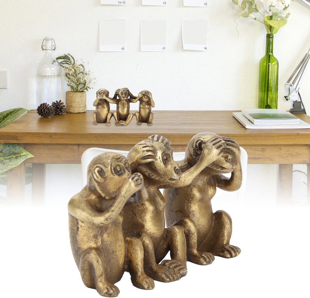 Three Monkey Statue Animal Sage Monkey Decoratie voor Huis en Kantoor