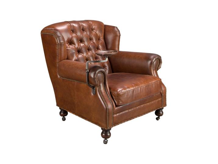Angel Cerda Chesterfield-Sessel Chester-Sessel aus cognacbraunem Leder 93/99/90 cm, Braun, Echtholz,Mahagoni, Uni, Füllung: Polyurethan (PUR),Polyurethan (PUR),Polyurethan (Pur), Freiform,Organisch, 93x90x99 cm, Wohnzimmer, Sessel, Chesterfield-Sessel