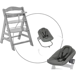 Hauck Bundle Hochstuhl Alpha+ inkl. Alpha Bouncer Premium, grau