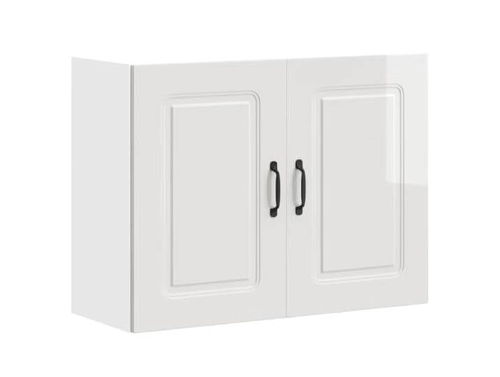 Kalmar Wandschrank für die Küche, weiß, glänzend, Holz Aufbewahrung von Geschirr, Töpfen, Schüsseln, glatte Oberfläche, Nassreinigung, Schlafzimmer, Wohnzimmer, Flur, Wandmontage