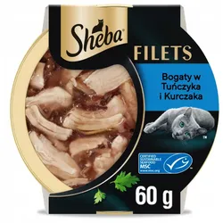 SHEBA Filets Nassfutter für Katzen mit Thunfisch in Sauce 60g