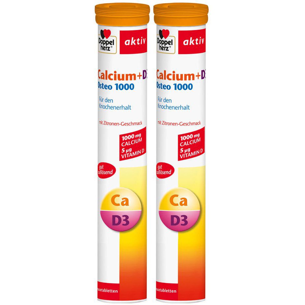 Doppelherz Calcium + D3 Osteo 1000 2x15 St Brausetabletten