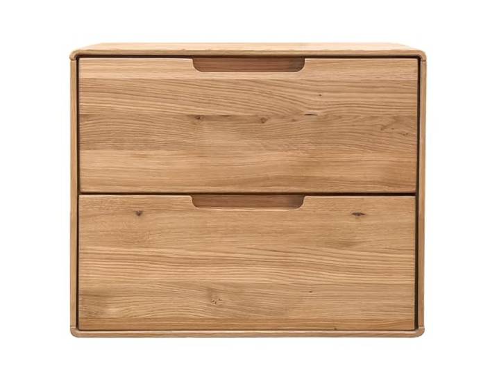 Lomadox Kommode Massivholz geölt 51cm breit mit 2 Schubladen, Wohnzimmerschrank Wohnmöbel in Wildeiche