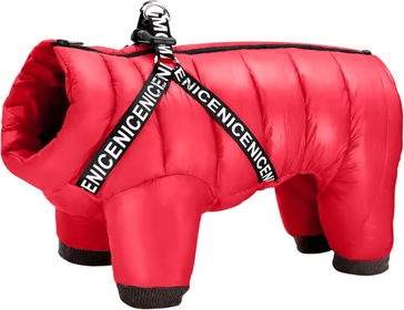 Inspire Essentials CozyPaws Winter Dog Coat With Built In Harness Warm Cotton Jacket c