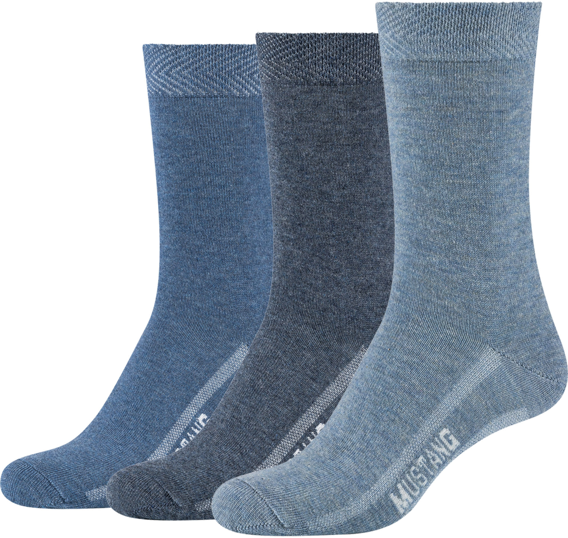 Socken MUSTANG, Damen, Gr. 35-38, Sockengrösse, blau (stone mix), Baumwollmischung, normal, Socken Socken, mit verstärktem Fersen- und Zehenbereich stone mix 35-38, Sockengrösse