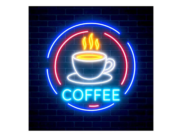 Tableau verre Neon Coffee Matériau : Verre Motif : Texte Motif : Nourriture & boissons, Jeux & jouets Type de verre : Verre clair