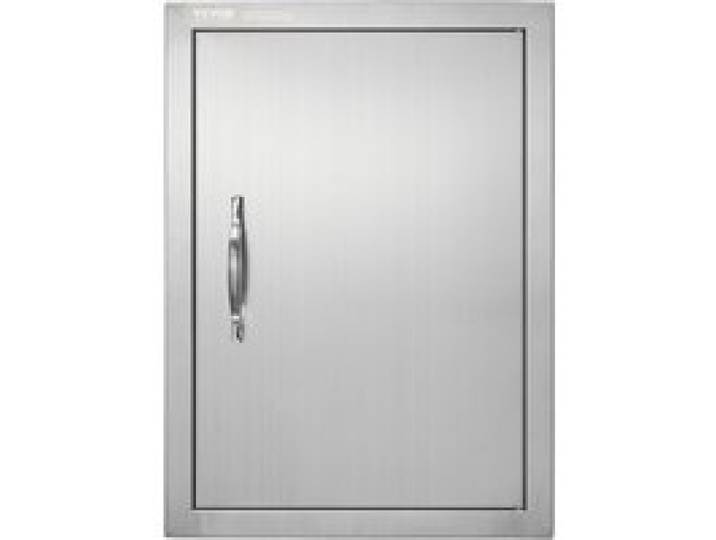 VEVOR Porte d'Accès pour Barbecue, Simple Porte de Cuisine Extérieure 407x559x46 mm, Porte Encastrée en Acier Inoxydable Réversible, avec Poignée, pour Îlot de Barbecue, Placard Extérieure, Grillage