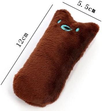 Uplifted Finds Interactive Plush Catnip Thumb Toy With Vocal Sound Element large Coffee