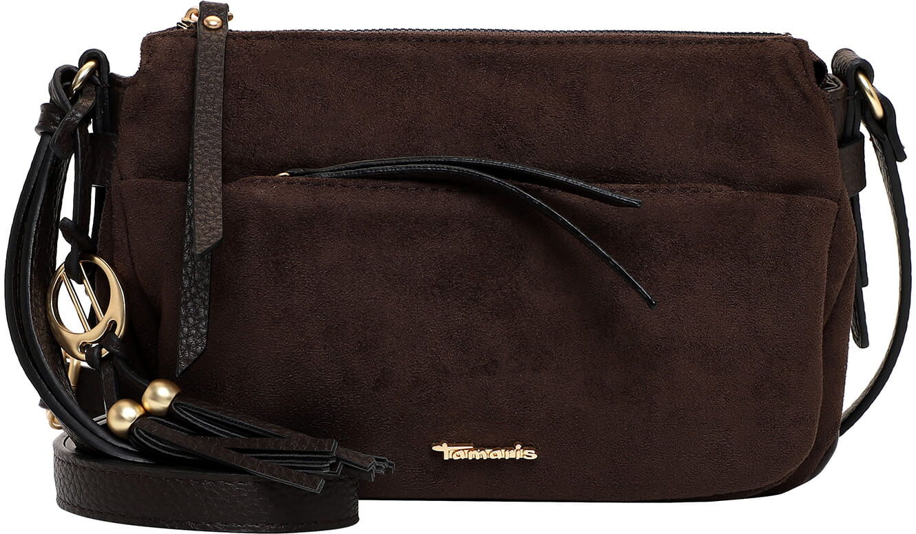 Umhängetasche TAMARIS "Umhängetasche TAS Mareike", Damen, Gr. B/H/T: 23cm x 16cm x 8cm 0, braun (braun 200), Polyester, Taschen Umhängetasche