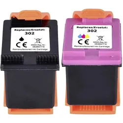 Renkforce, Druckerpatrone, Tinte Kombi-Pack ersetzt HP 302 (X4D37AE) Kompatibel Kombi-Pack Schwar (BK)
