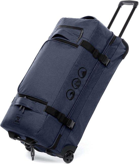 Großer Reisekoffer - Sporttasche mit Rollen - Für längere Reisen geeignet - Hergestellt aus recyceltem Kunststoff - 120 Liter Fassungsvermögen - Ozeanblau