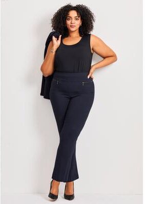 Plus Size Women's Super Stretch Zip Pant by Avenue in Navy (Size 26)