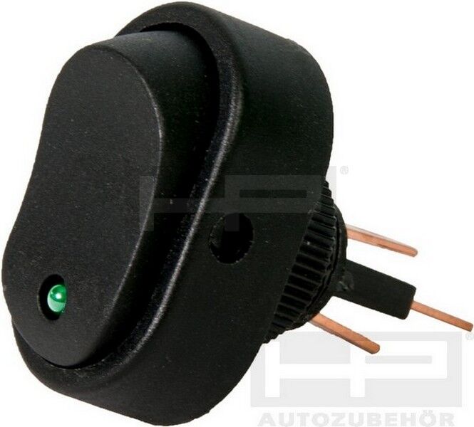 HP Autozubehör Schalter Wippschalter Oval Mit Leuchte Grün 28473