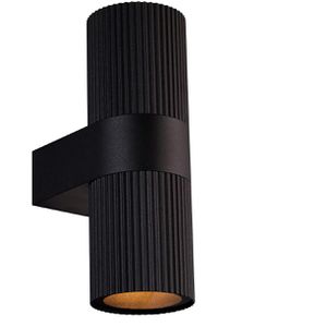 Nordlux Wandleuchte Kyklop Ripple, außen IP54, 230 V, Up & Down, schwarz, mit GU10-Fassung