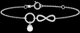 Edenly Armband FÃ¼lle - Unendlichkeit - 9 Karat WeiÃŸgold und Perle