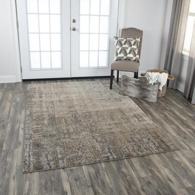 NAVATEXTURA Venice Beige, Brown, and Silver Abstract Rug