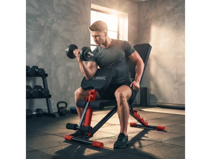 SPORTNOW Banc Musculation Pliable 300kg 7 Positions Home Gym