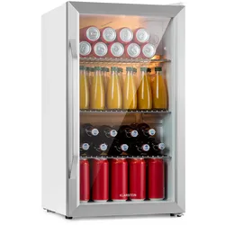 Beersafe XXL Crystal White Kühlschrank 80 Ltr Panoramaglas Edelstahl