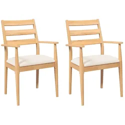 vidaXL Esszimmerstühle mit Kissen 2 Stk. Massivholz Gummibaum